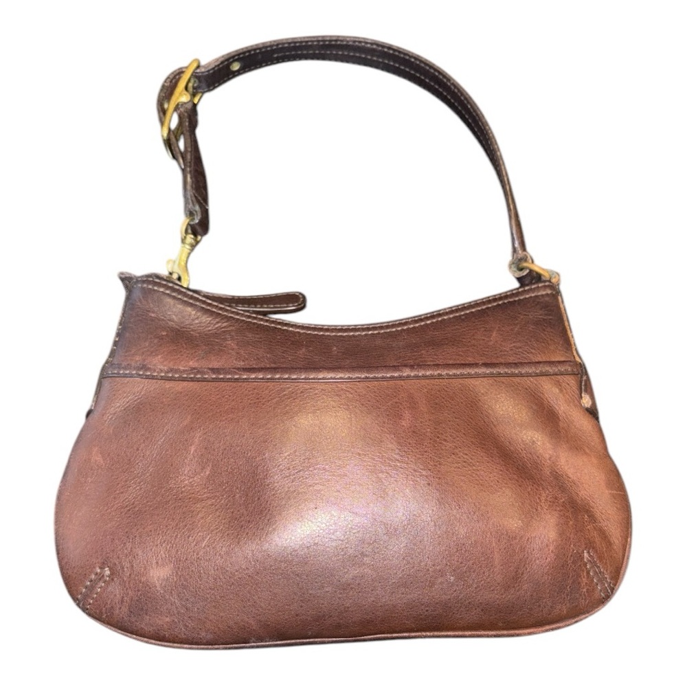COACH G23-9295 Brown Mini Leather DEMI Pouch Handbag Bag Style Vintage BP 8